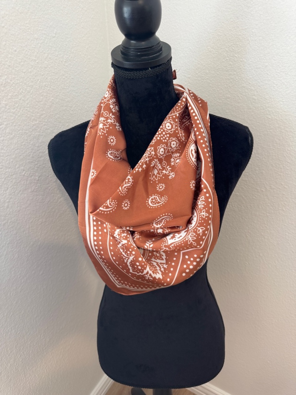 Anthropologie Rust Bandana-Print Scarf